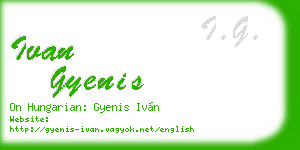 ivan gyenis business card